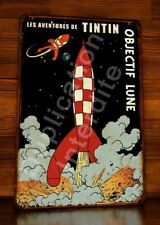 Plaque métal  Tintin Fusée