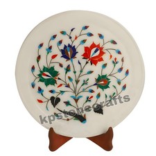 Plaque d'incrustation ronde en marbre 10" | Cadeau décoratif artisanal |...