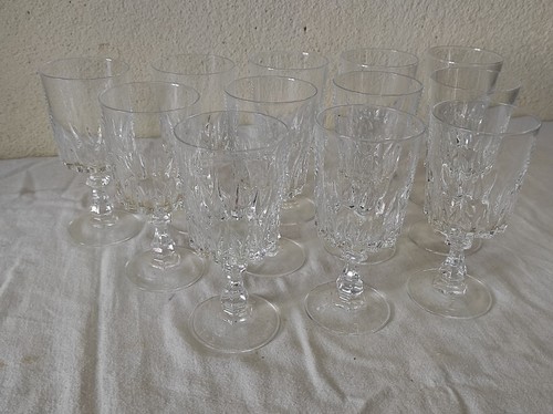 Lot verres pied en - 12, à