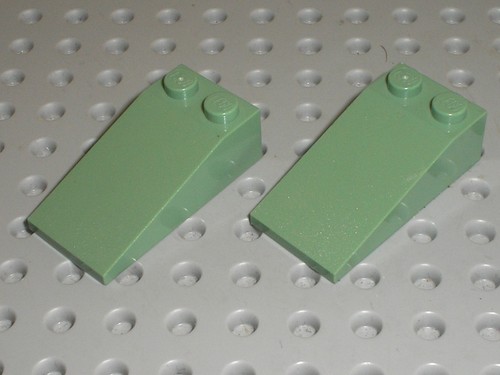 Lego sandgreen slope brick - x,