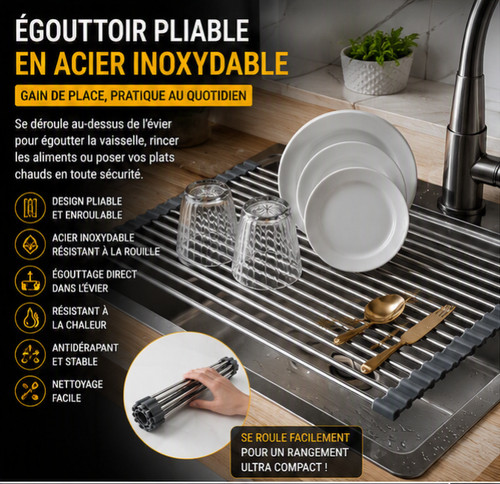 égouttoir pliable acier - Égouttoir,