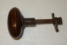 LOT DE 2 ANCIENNES POIGNEES PORTES PLACARD COULEUR FAUX BOIS FIN 19 ème