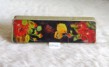 1950s Vintage Fleurs & Papillons Graphiques Publicité Décoratifs Boite TIN206