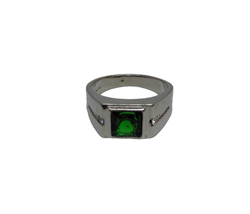 Bague émeraude zirconium