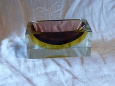 CENDRIER MAUVE VERRE DE MURANO PAR FLAVIO POLI POUR SEGUSO ANNEE 60