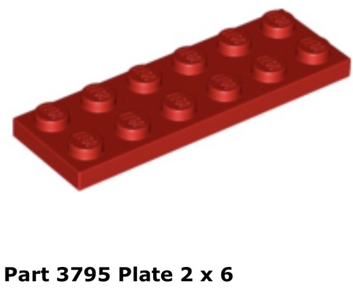 Lego 3795 red plate - red, 6