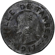 [#1274338] France, Ville de Tarbes, 10 Centimes, 1917, TTB (30-35), Fer à repasser