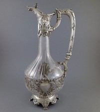 Aiguière en cristal et argent