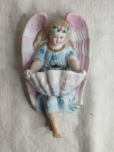 Ancien bénitier angelot - , en