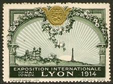 FRANCE:  Vignette ** EXPOSITION INTERNATIONALE DE LYON 1914