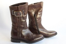 BERTO GIANTIN Bottes fourrées cuir marron T35 (40094)