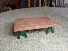 Cuisine rustique PLAYMOBIL 1996 - Table, planche "bois" sur tréteaux verts