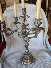 candelabre bronze argenté
