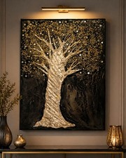 Luxury Silver Resin Tree Wall