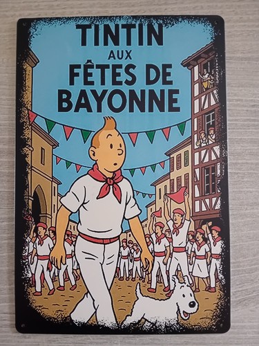 Tintin plaque métal - tintin,