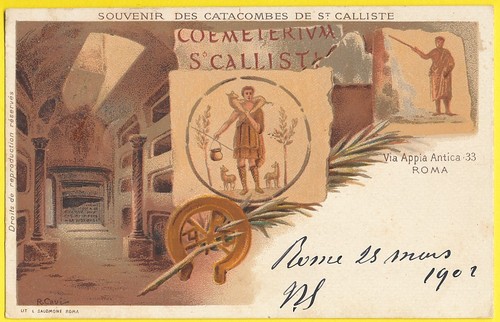 Cpa litho catacombes st - litho, de