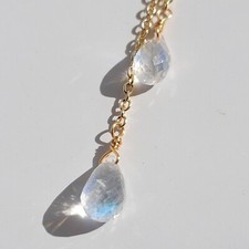 collier pendentif or gold filled 14ct pierre précieuse briolettes pierre de lune