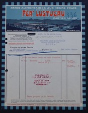 Facture GRENOBLE 1950 pâtes PER LUSTUCRU CARTIER MILLON Billhead 4