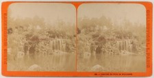 PARIS Cascade du Bois de Boulogne c1870 Photo Stereo L. L. Vintage Albumine P7