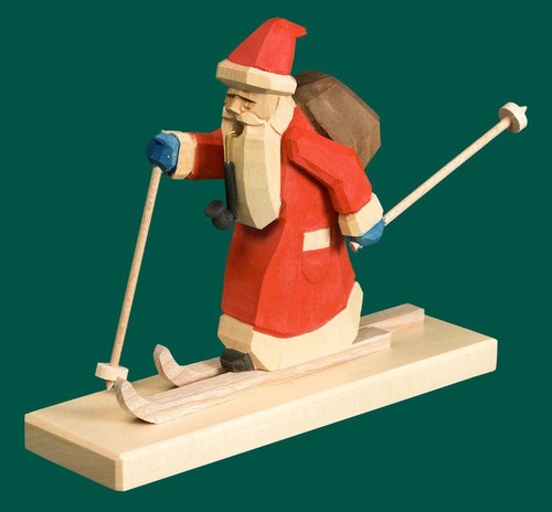 Père noël bois - noël, skieur