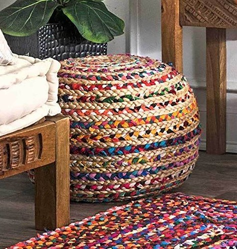 Housse pouf jute - de,