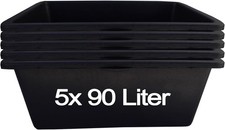 5x Mortier Seau 90L Bac de Plantation Tuppe à Ciment Maurerkasten
