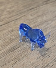 Miniature animal Cristal de Venise, Murano. Buffle. 4 Cm