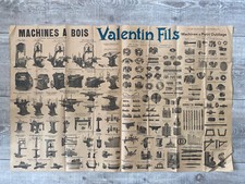 Ancienne affiche présentation Machine à bois et outillage VALENTIN 1925