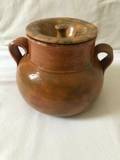 Pot culinaire à anses en poterie provençale vernissé Foucard Jourdan Vallauris