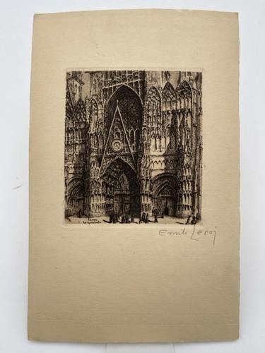 Gravure eau forte rouen la - eau, :