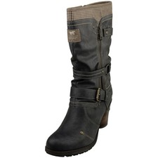 Bottines Hauts Femme Mustang Bleu Marine à Zip Latéral