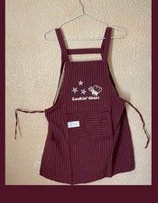 Tablier de cuisine  barbecue  couleur bordeaux vin rayures coton 