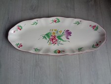 GRAND PLAT A POISSON OU HORS D'OEUVRE KG LUNEVILLE MODELE REVERBERE ROSE TULIPE