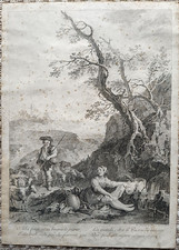 BARTOLOZZI Francesco, graveur ZUCCARELLI Francesco Alla fonte gravure XVIIIe