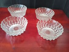 4 Raviers / Ramequins En Verre Ciselé 