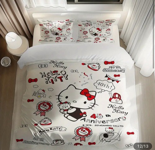 Hello kitty bedding set white - hello,