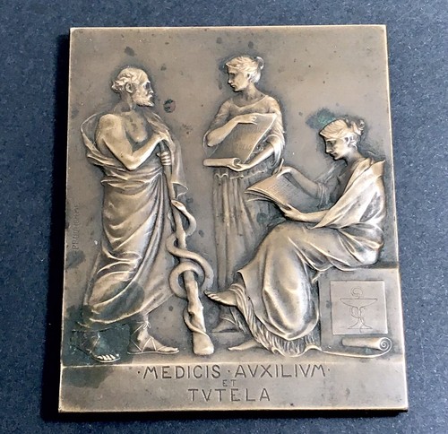 Médaille plaque bronze - plaque, 1908