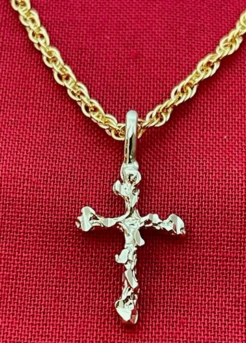 Plaqué pépite croix - 14,