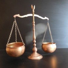 Balance pierre précieuse métal bronze cuivre laiton vintage XIXe fait main N4216