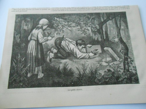 Gravure 1876 les - gravure, petits