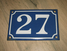 Ancienne Plaque de rue Fonte émaillée N° 27 TBE