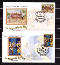 Polynésie Française Lot de 2 Enveloppes Premier Jour 2002 "Polynésie en Fête"