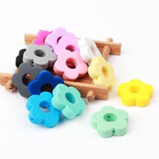 Perle silicone fleur 27mm - silicone,