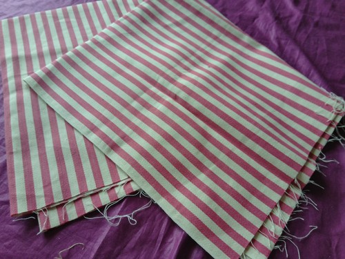 Coupon tissu rayure ecru - de,