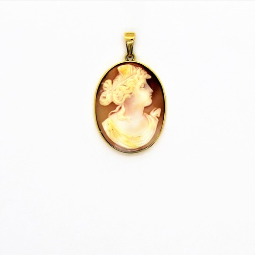 Pendentif camée jaune - or,