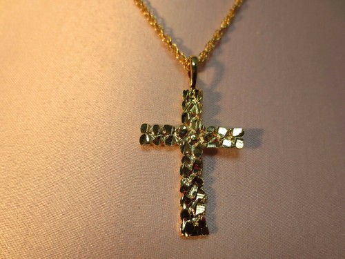 Plaqué pépite croix - plaqué, or