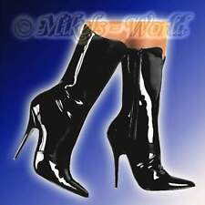 Talons Hauts - Noble Vernis Bottes Chantal Noir - Gr. 35-42