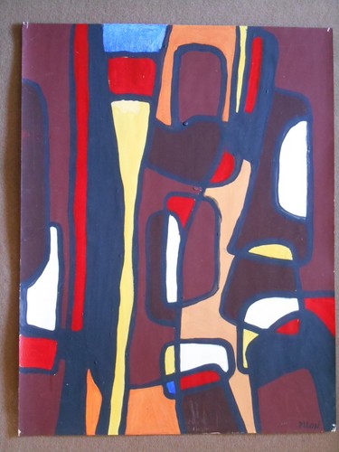 Tableau acrylique sur - *, papier