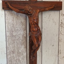 christ ancien en bois fruitier