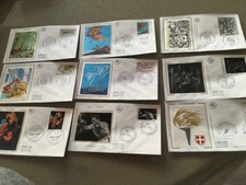 Lot 9 enveloppes sur soie 1er